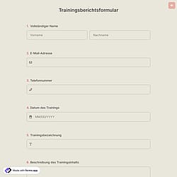 Trainingsberichtsformular