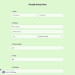Parade Entry Form