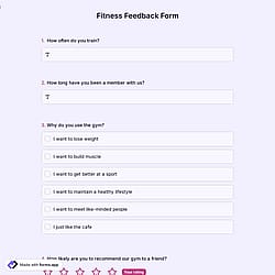 Fitness Feedback Form