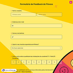 Formulário de Feedback de Fitness