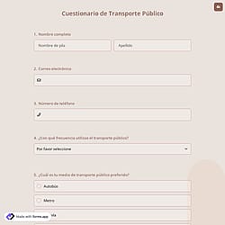 Cuestionario de Transporte Público