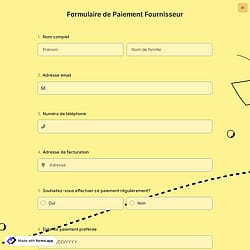 Formulaire de Paiement Fournisseur