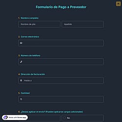 Formulario de Pago a Proveedor