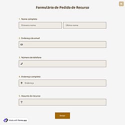 Formulário de Pedido de Recurso