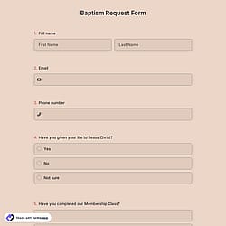 Baptism Request Form