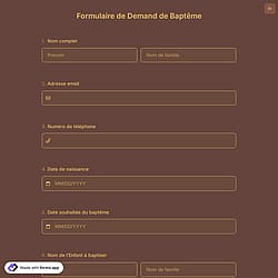 Formulaire de Demand de Baptême