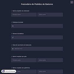 Formulário de Pedidos de Batismo