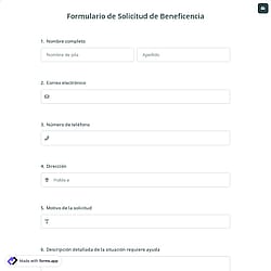 Formulario de Solicitud de Beneficencia