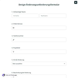 Design-Änderungsanforderungsformular