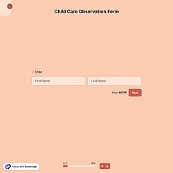 Child Care Observation Form