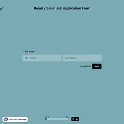 Beauty Salon Job Application Form