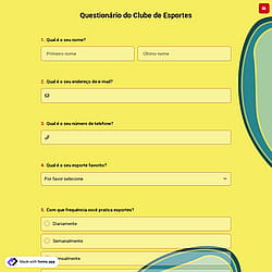 Questionário do Clube de Esportes