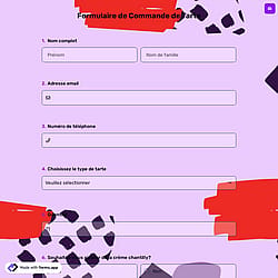 Formulaire de Commande de Tarte