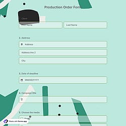 Production Order Form