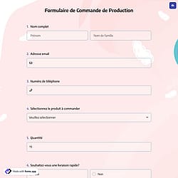 Formulaire de Commande de Production