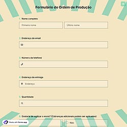 Formulário de Ordem de Produção