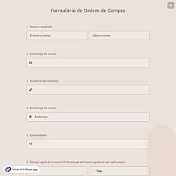 Formulário de Ordem de Compra