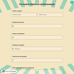 Formulário Eletrônico de Reclamação