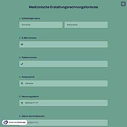 Medizinische Erstattungsrechnungsformular