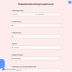 Mitgliedschaftsverlängerungsformular
