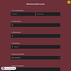 Weinbestellformular