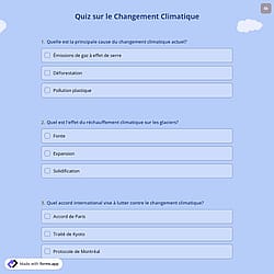 Quiz sur le Changement Climatique