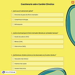 Cuestionario sobre Cambio Climático