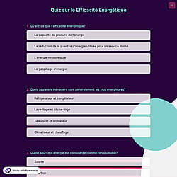Quiz sur l'efficacité énergétique