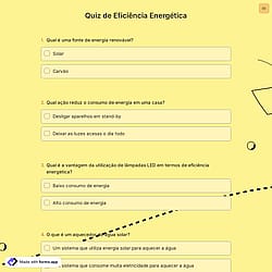 Questionário de Eficiência Energética