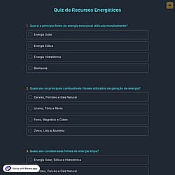Quiz de Recursos Energéticos