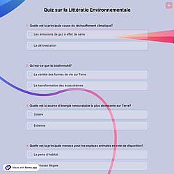 Quiz sur la Littératie Environnementale