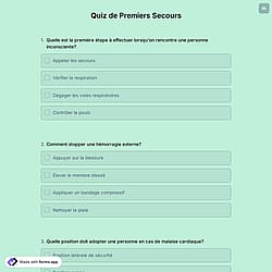 Quiz de Premiers Secours