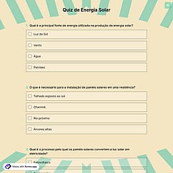 Quiz de Energia Solar