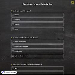 Cuestionario para Estudiantes