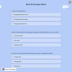 Quiz de Energia Eólica