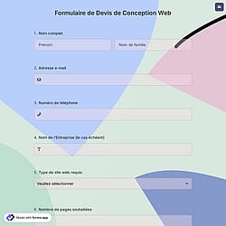 Formulaire de Devis de Conception Web