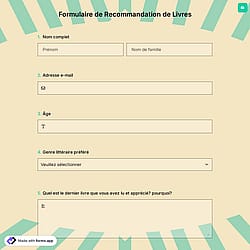 Formulaire de Recommandation de Livres