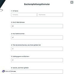 Buchempfehlungsformular