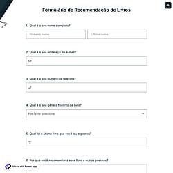 Formulário de Recomendação de Livros