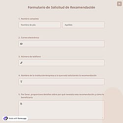 Formulario de Solicitud de Recomendación