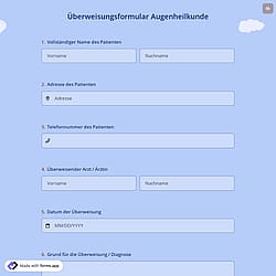 Überweisungsformular Augenheilkunde