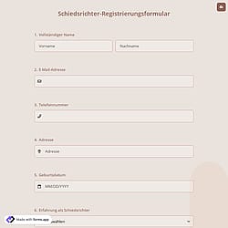 Schiedsrichter-Registrierungsformular
