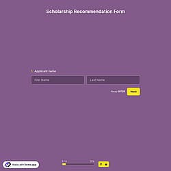 Scholarship Recommendation Form