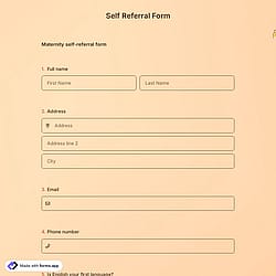 Self Referral Form