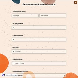 Radrennen-Anmeldeformular