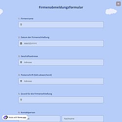 Firmenabmeldungsformular
