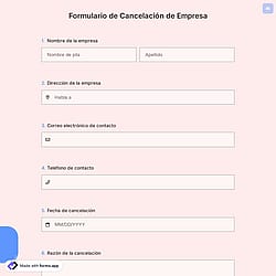 Formulario de Cancelación de Empresa