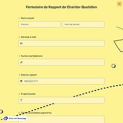 Formulaire de Rapport de Chantier Quotidien