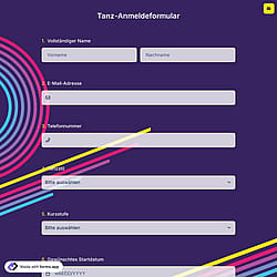 Tanz-Anmeldeformular