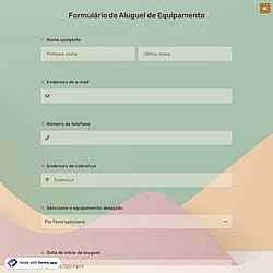 Formulário de Aluguel de Equipamento